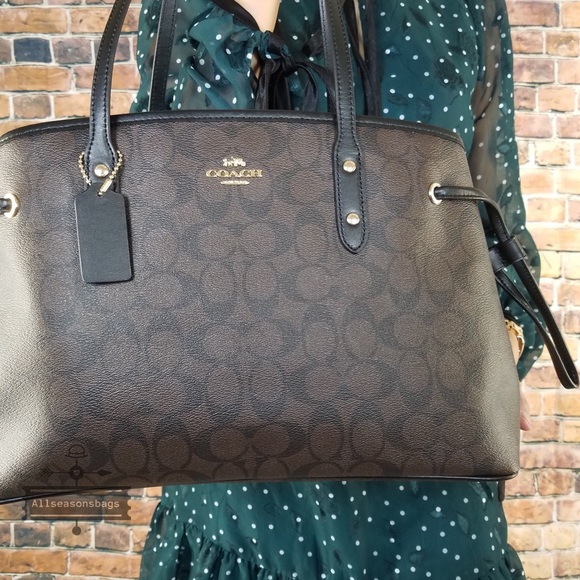 Coach signature pvc drawstring carryall tote brown - Picture 6 of 7